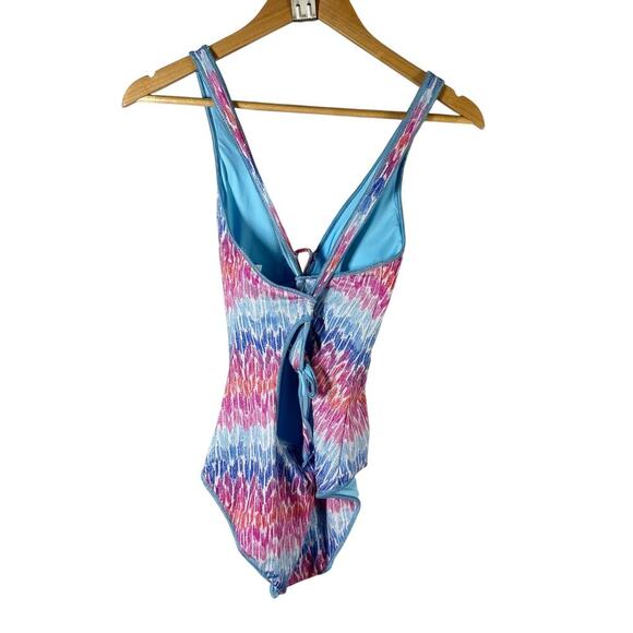 BECCA Joshua Tree One Piece Swimsuit Plunge Neck Adjustable Strap Medium - Picture 2 of 11